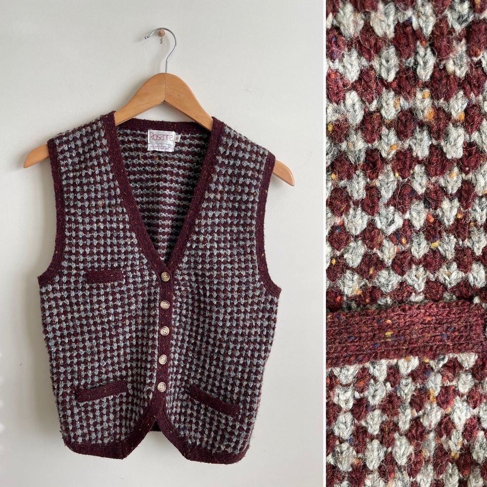 Vintage Knit Wool Sweater Vest